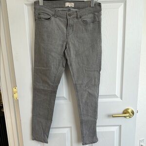 Mid to High Rise Gray Jeans Slim Fit